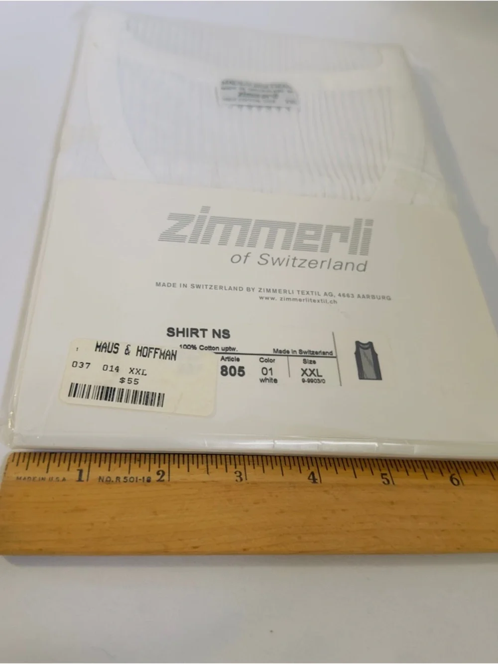 NWT Zimmerli of Switzerland Sleeveless Ribbed White Tank Top #207 Class 805 XXL - Picture 10 of 10